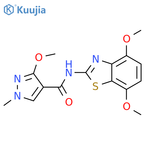 N-(4,7-dimethoxy-1,3-benzothiazol-2-yl)-3-methoxy-1-methyl-1H-pyrazole-4-carboxamide structure
