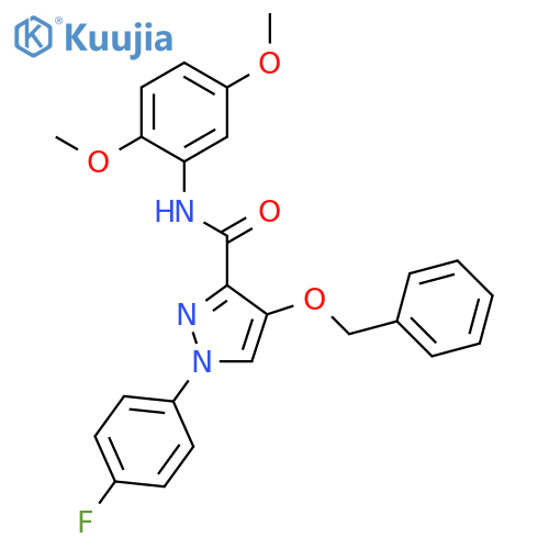 4-(benzyloxy)-N-(2,5-dimethoxyphenyl)-1-(4-fluorophenyl)-1H-pyrazole-3-carboxamide structure