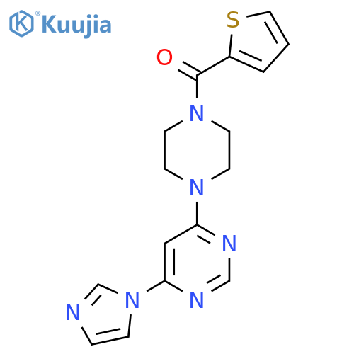 4-(1H-imidazol-1-yl)-6-4-(thiophene-2-carbonyl)piperazin-1-ylpyrimidine structure