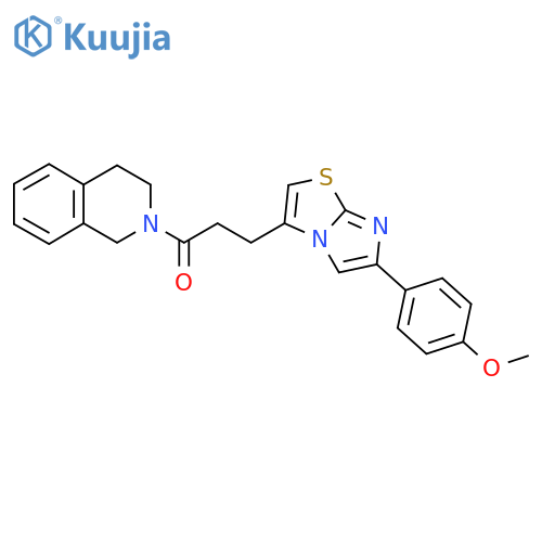 3-6-(4-methoxyphenyl)imidazo2,1-b1,3thiazol-3-yl-1-(1,2,3,4-tetrahydroisoquinolin-2-yl)propan-1-one structure