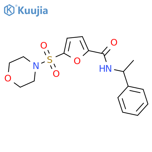 5-(morpholine-4-sulfonyl)-N-(1-phenylethyl)furan-2-carboxamide structure