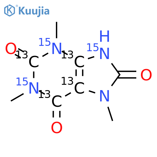 1,3,7-Trimethyluric acid-2,4,5,6-13C4-1,3,9-15N3 structure