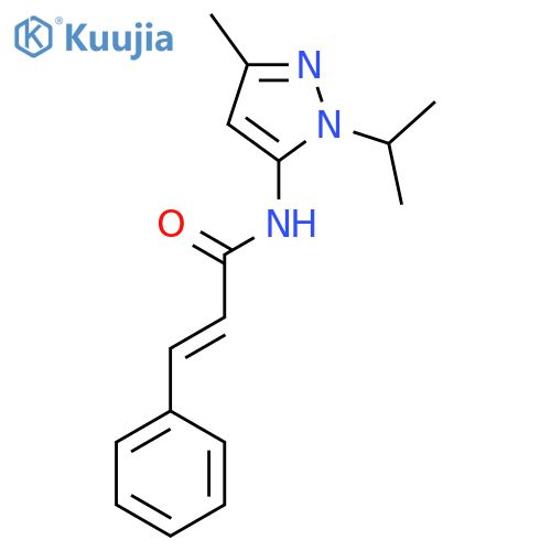 (2E)-N-3-methyl-1-(propan-2-yl)-1H-pyrazol-5-yl-3-phenylprop-2-enamide structure