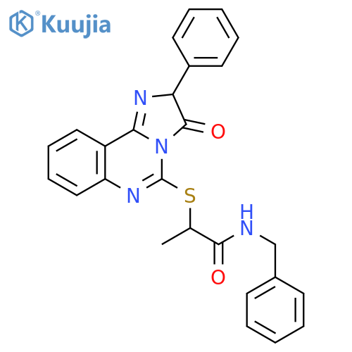 N-benzyl-2-({3-oxo-2-phenyl-2H,3H-imidazo[1,2-c]quinazolin-5-yl}sulfanyl)propanamide structure