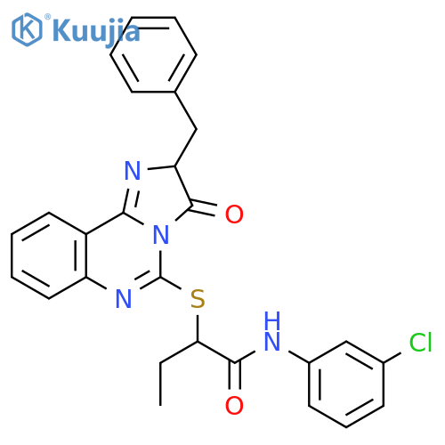 2-({2-benzyl-3-oxo-2H,3H-imidazo[1,2-c]quinazolin-5-yl}sulfanyl)-N-(3-chlorophenyl)butanamide structure