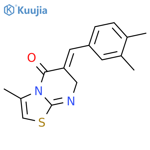 (E)-6-(3,4-dimethylbenzylidene)-3-methyl-6,7-dihydro-5h-thiazolo[3,2-a]pyrimidin-5-one structure