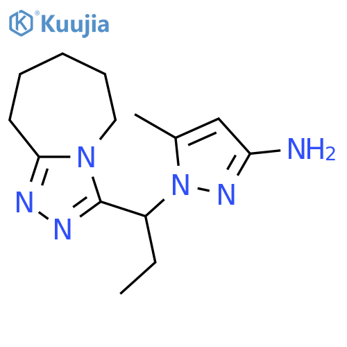 5-methyl-1-(1-{5H,6H,7H,8H,9H-1,2,4triazolo4,3-aazepin-3-yl}propyl)-1H-pyrazol-3-amine structure