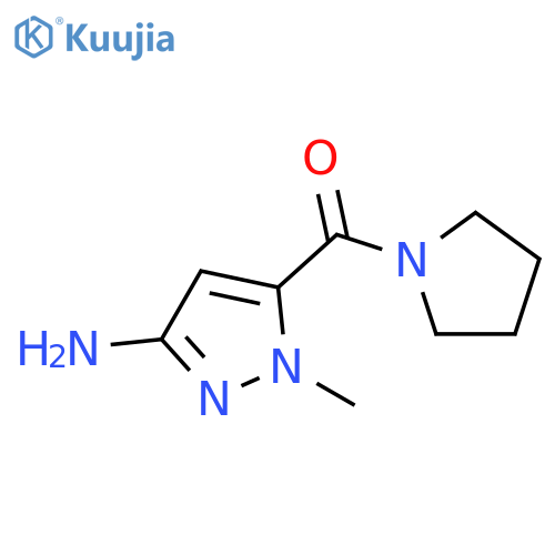 1-methyl-5-(pyrrolidine-1-carbonyl)-1H-pyrazol-3-amine structure