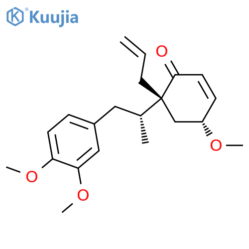 2-Cyclohexen-1-one, 6-[(1R)-2-(3,4-dimethoxyphenyl)-1-methylethyl]-4-methoxy-6-(2-propen-1-yl)-, (4R,6R)- structure