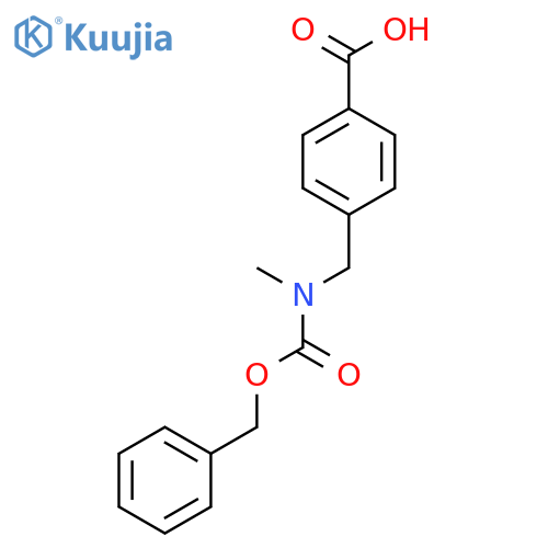 4-({(benzyloxy)carbonyl(methyl)amino}methyl)benzoic acid structure