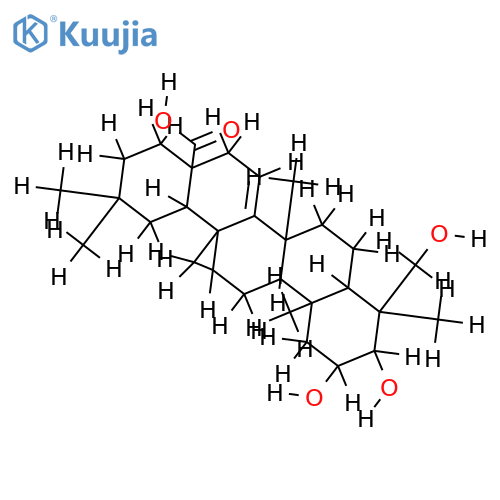 (2alpha,3alpha)-2,3,24-Trihydroxy-12,27-cyclo-14-taraxeren-28-oic acid structure