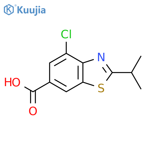 4-chloro-2-(propan-2-yl)-1,3-benzothiazole-6-carboxylic acid structure