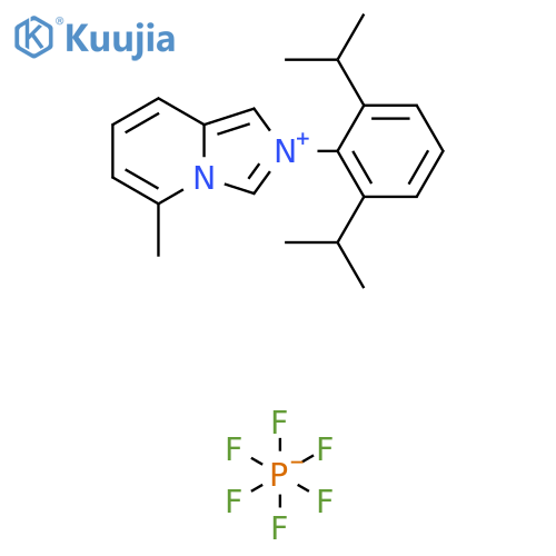 2-[2,6-Di(propan-2-yl)phenyl]-5-methyl-2H-imidazo[1,5-a]pyridin-4-ium hexafluorophosphate structure