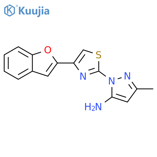 1-[4-(1-BENZOFURAN-2-YL)-1,3-THIAZOL-2-YL]-3-METHYL-1H-PYRAZOL-5-AMINE structure