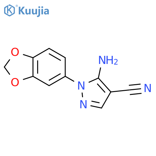 5-Amino-1-benzo[1,3]dioxol-5-yl-1H-pyrazole-4-carbonitrile structure