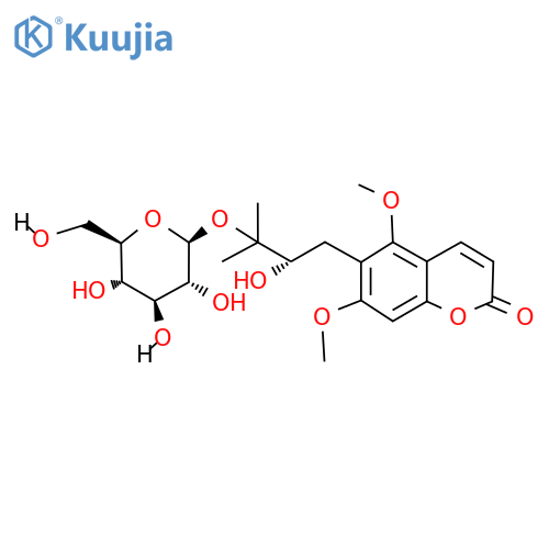 (-)-Toddalolactone 3′-O-β-D-glucopyranoside structure