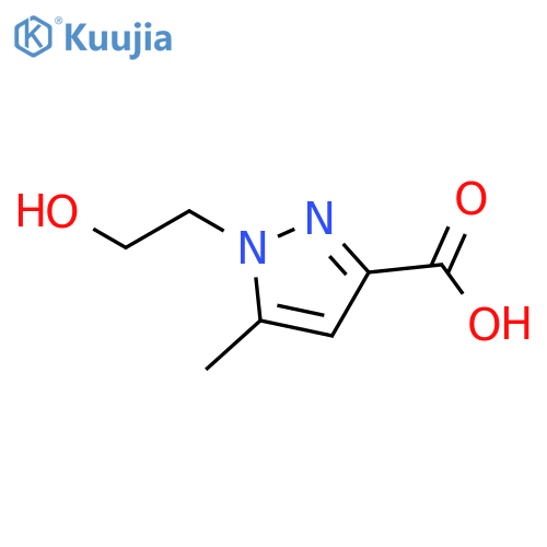 1-(2-hydroxyethyl)-5-methyl-1H-pyrazole-3-carboxylic acid structure