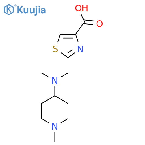 2-{[Methyl(1-methylpiperidin-4-yl)amino]methyl}-1,3-thiazole-4-carboxylic acid structure