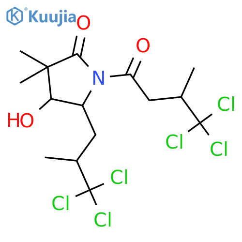 (4S,5S)-4-hydroxy-3,3-dimethyl-1-[(S)-4,4,4-trichloro-3-methyl-1-oxobutyl]-5-[(S)-3,3,3-trichloro-2-methylpropyl]-2-pyrrolidinone structure