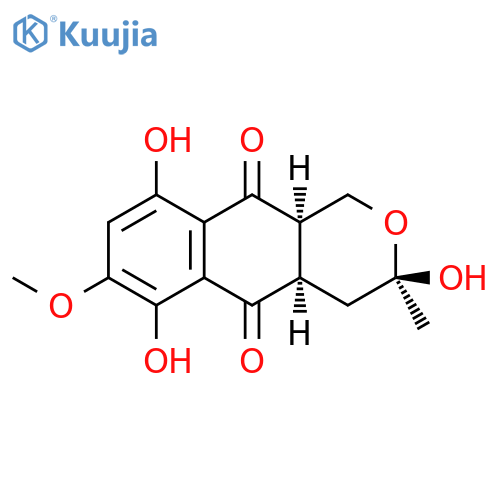 1H-Naphtho[2,3-c]pyran-5,10-dione, 3,4,4a,10a-tetrahydro-3,6,9-trihydroxy-7-methoxy-3-methyl-, (3R,4aR,10aR)-rel- structure
