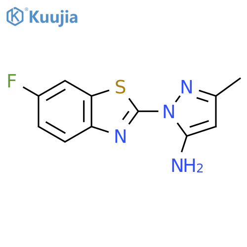 1-(6-Fluoro-1,3-benzothiazol-2-yl)-3-methyl-1H-pyrazol-5-amine structure
