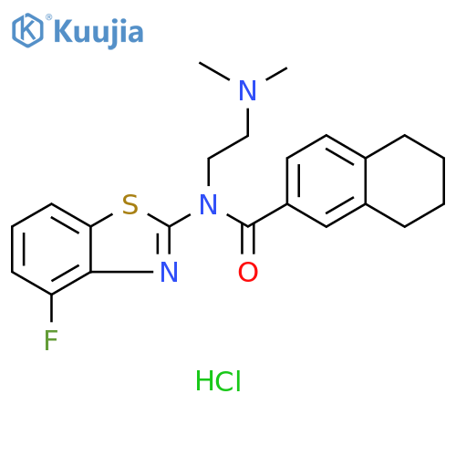 N-[2-(dimethylamino)ethyl]-N-(4-fluoro-1,3-benzothiazol-2-yl)-5,6,7,8-tetrahydronaphthalene-2-carboxamide hydrochloride structure