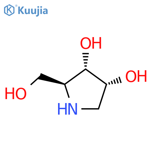 rac-(2R,3R,4S)-2-(hydroxymethyl)pyrrolidine-3,4-diol hydrochloride structure