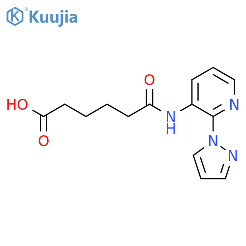 5-{2-(1H-pyrazol-1-yl)pyridin-3-ylcarbamoyl}pentanoic acid structure