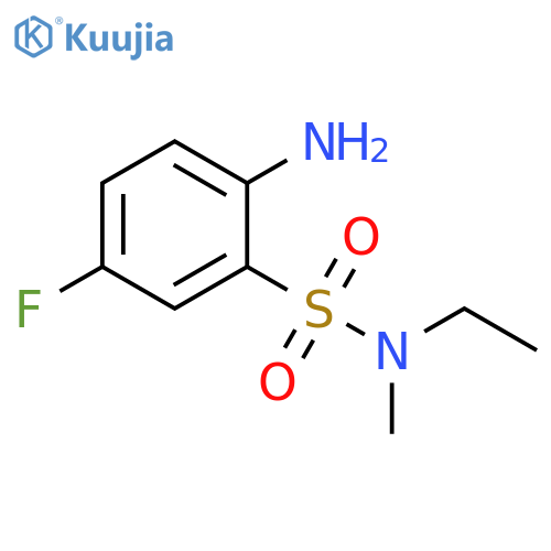 2-amino-N-ethyl-5-fluoro-N-methylbenzene-1-sulfonamide structure