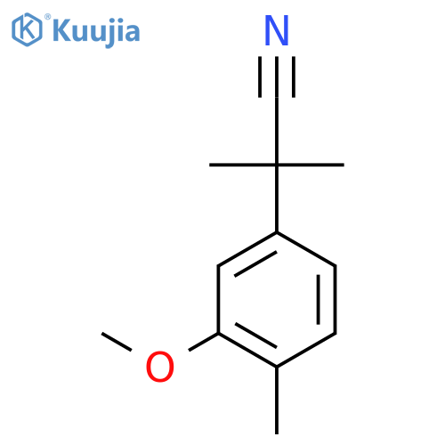 2-(3-methoxy-4-methylphenyl)-2-methylpropanenitrile structure