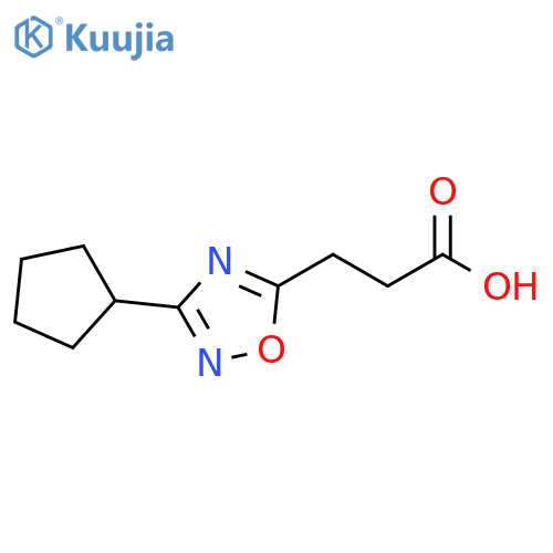 3-(3-cyclopentyl-1,2,4-oxadiazol-5-yl)propanoic acid structure