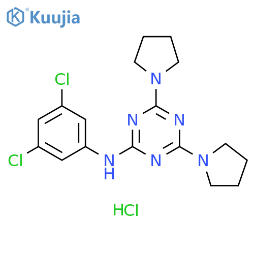 N-(3,5-dichlorophenyl)-4,6-bis(pyrrolidin-1-yl)-1,3,5-triazin-2-amine hydrochloride structure