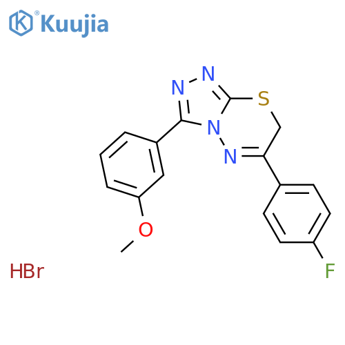 6-(4-fluorophenyl)-3-(3-methoxyphenyl)-7H-[1,2,4]triazolo[3,4-b][1,3,4]thiadiazine hydrobromide structure