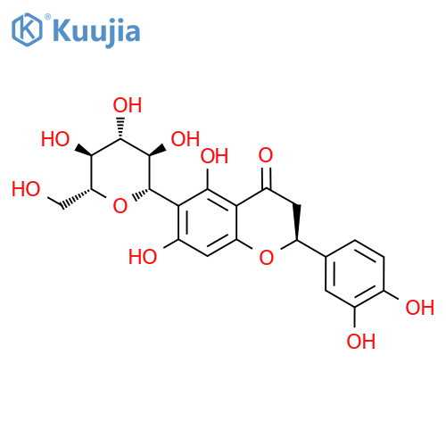(2S)-2-(3,4-Dihydroxyphenyl)-5,7-dihydroxy-6-[(2S,3R,4R,5S,6R)-3,4,5-trihydroxy-6-(hydroxymethyl)oxan-2-yl]-2,3-dihydrochromen-4-one structure