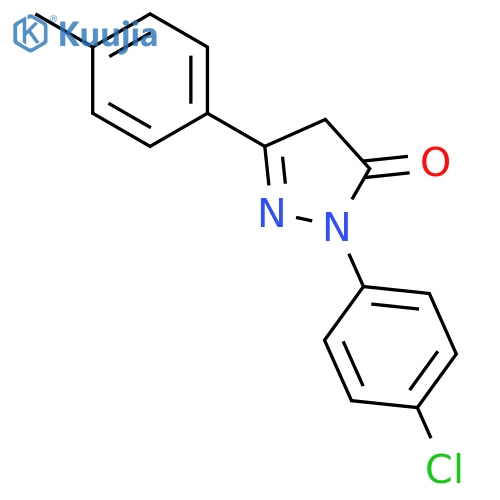 3H-PYRAZOL-3-ONE, 2-(4-CHLOROPHENYL)-2,4-DIHYDRO-5-(4-METHYLPHENYL)- structure