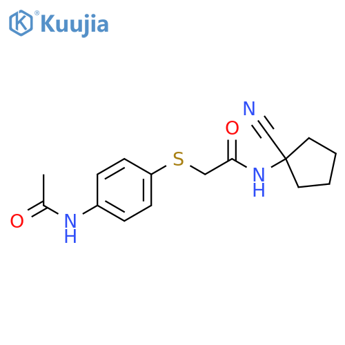 N-(1-cyanocyclopentyl)-2-[(4-acetamidophenyl)sulfanyl]acetamide structure