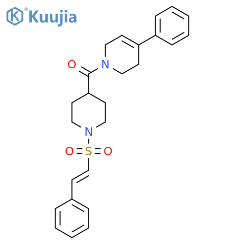 4-Phenyl-1-[1-(2-phenylethenesulfonyl)piperidine-4-carbonyl]-1,2,3,6-tetrahydropyridine structure