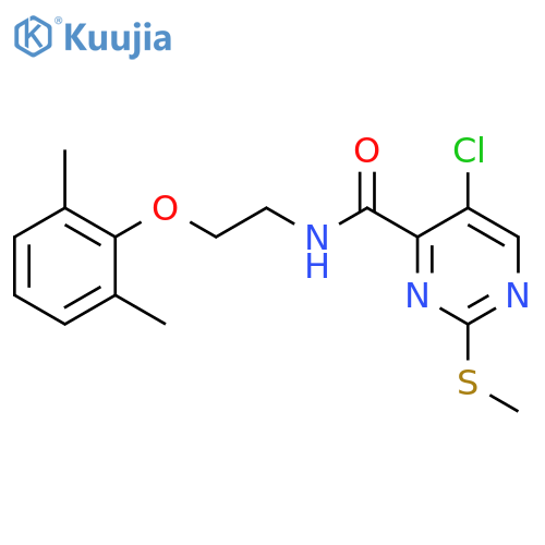 5-chloro-N-[2-(2,6-dimethylphenoxy)ethyl]-2-(methylsulfanyl)pyrimidine-4-carboxamide structure