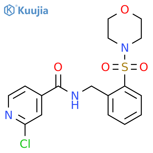 2-chloro-N-{[2-(morpholine-4-sulfonyl)phenyl]methyl}pyridine-4-carboxamide structure