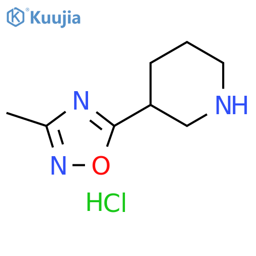 3-(3-methyl-1,2,4-oxadiazol-5-yl)piperidine hydrochloride structure