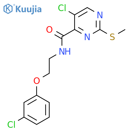 5-chloro-N-[2-(3-chlorophenoxy)ethyl]-2-methylsulfanylpyrimidine-4-carboxamide structure