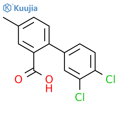 2-(3,4-Dichlorophenyl)-5-methylbenzoic acid structure
