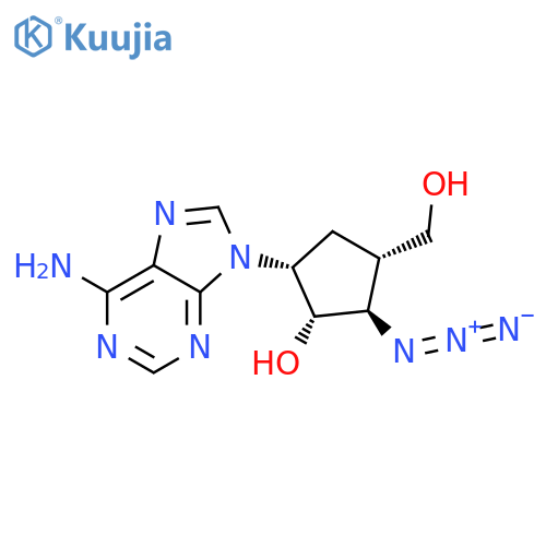 (1R,2R,3S,5R)-5-(6-aminopurin-9-yl)-2-azido-3-(hydroxymethyl)cyclopentan-1-ol structure