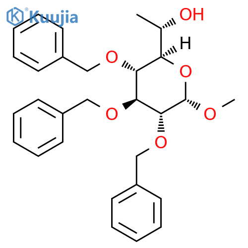 Methyl 7-Deoxy-2,3,4-tris-O-(phenylmethyl)-L-glycero-α-D-gluco-heptopyranoside structure