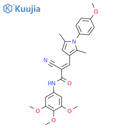 2-cyano-3-[1-(4-methoxyphenyl)-2,5-dimethyl-1H-pyrrol-3-yl]-N-(3,4,5-trimethoxyphenyl)prop-2-enamide structure