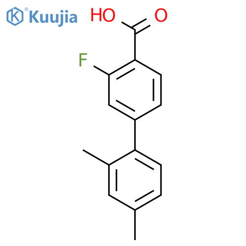 4-(2,4-dimethylphenyl)-2-fluorobenzoic acid structure