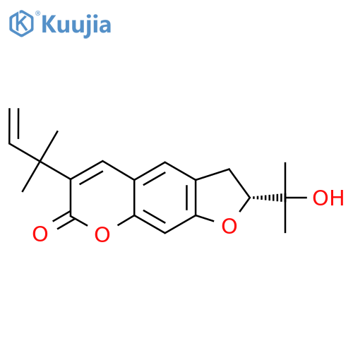 (R)-6-(1,1-Dimethyl-allyl)-2-(1-hydroxy-1-methyl-ethyl)-2,3-dihydro-furo[3,2-g]chromen-7-one structure