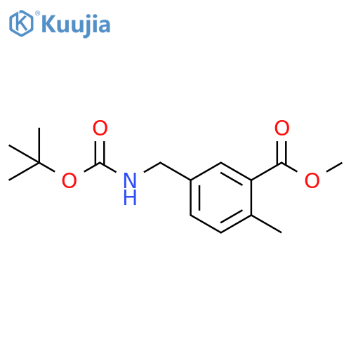 5-[[[(1,1-dimethylethoxy)carbonyl]amino]methyl]-2-methyl-Benzoic acid methyl ester structure