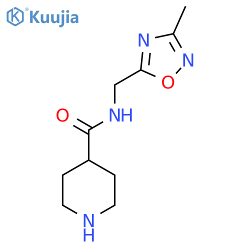 N-[(3-methyl-1,2,4-oxadiazol-5-yl)methyl]piperidine-4-carboxamide structure