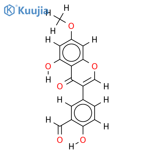 3'-formyl-5,4'-dihydroxy-7-methoxyisoflavone structure